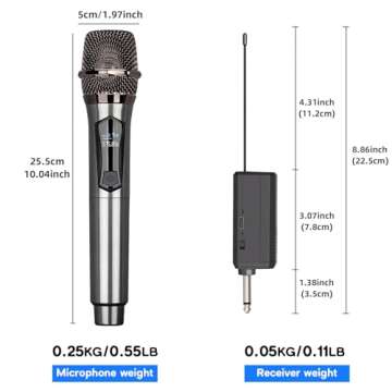 Depusheng Wireless Microphone,Rechargeable Wireless Dual Microphone,Dual Handheld Dynamic Wireless M...