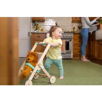 LOVEVERY | The Buddy Stroller | Wooden Toy Doll Stroller for Pretend Play, Ages 12 Months+