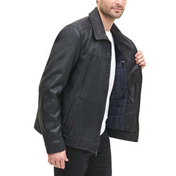 Tommy Hilfiger Men's Classic Faux Leather Jacket in Black