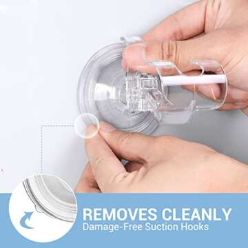 Teletrogy Large Suction Cup Hooks Shower Razor Holder - 2 Pack Heavy Duty Reusable Vacuum Shower Hook, Damage Free Wall Hooks for Bathroom Kitchen Towel Loofah Sponge Key Shaver Bathrobe Wreath