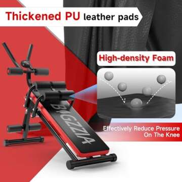 Bigzzia Adjustable Full Body Ab Exercise Bench for Home