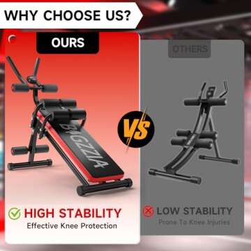 Bigzzia Adjustable Full Body Ab Exercise Bench for Home