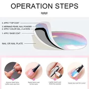 evpct Pearl White Mermaid Aurora Chrome Nail Powder Kit
