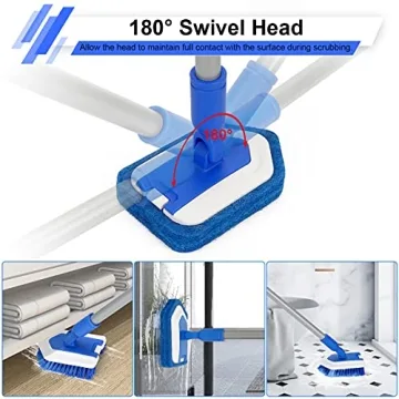 Lalafancy Bathroom Scrubber with 50 Inch Extendable Handle