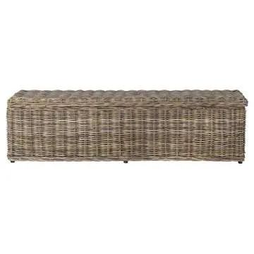 SAFAVIEH Home Collection Caius Natural Wicker Storage Bench