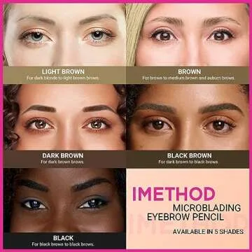iMethod Microblading Eyebrow Pencil - Brow Pencil 2-in-1 Dual-Ended Eyebrow Pen with 3-Prong Micro-Fork-Tip Applicator and Precise Brush-Tip Creates Natural-Looking Brows, Stay on All Day, Dark Brown