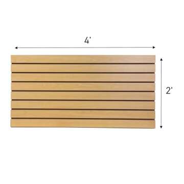 SSWBasics 4 ft x 2 ft Horizontal Maple Slatwall Easy Organizer Panels (24" H x 48" L) - Pack of 2 - ...