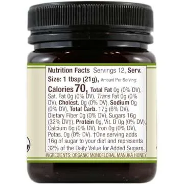 Wedderspoon Raw Organic Manuka Honey KFactor 16+ 8.8 Oz