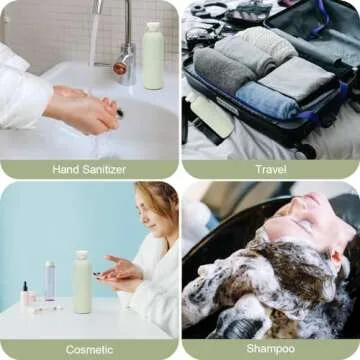 UMETASS 13.5 oz Plastic Travel Shampoo Bottles, Refillable Flip Cap Squeeze Bottles for Toiletries, Large Leakage-proof Travel Shampoo and Conditioner Container (Blue and Green)