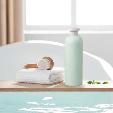 UMETASS 13.5 oz Plastic Travel Shampoo Bottles, Refillable Flip Cap Squeeze Bottles for Toiletries, Large Leakage-proof Travel Shampoo and Conditioner Container (Blue and Green)