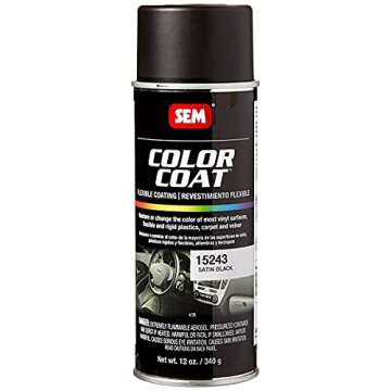 SEM Paints SEM15243 Satin Black Color Coat Aerosol 12 Ounce (Pack of 1)