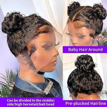 FASHION PLUS 15A Full Lace Wigs Human Hair Loose Wave Real Full Lace Human Hair Wigs HD Transparent ...