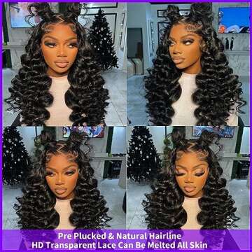 FASHION PLUS 15A Full Lace Wigs Human Hair Loose Wave Real Full Lace Human Hair Wigs HD Transparent Full Handmade Invisible Whole Lace Wig Pre Plucked 180% Density Loose Deep Wave Human Hair Wigs