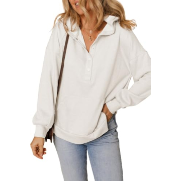 Dokotoo Women's Oversized Pullover Sweatshirt - Trendy Fall Jacket