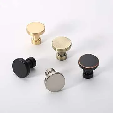 Asidrama 10 Pack 1-1/4 inch Brushed Brass Kitchen Cabinet Knobs Gold Dresser Knobs Drawer Knobs Cabi...