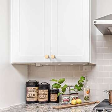 Asidrama 10 Pack 1-1/4 inch Brushed Brass Kitchen Cabinet Knobs Gold Dresser Knobs Drawer Knobs Cabinet Hardware Zinc Knobs for Dresser Drawers