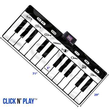 Click N' Play Mat with 24 Keys, 4 Unique Play Modes, 8 Musical Instrument Sounds | Music Mat Keyboar...