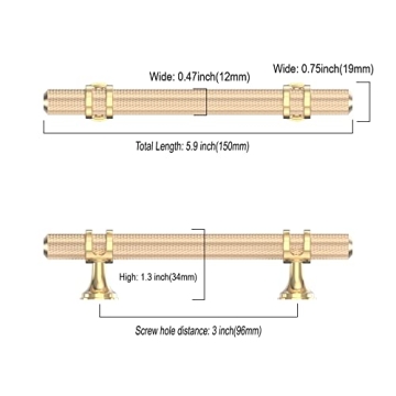 Asidrama 10 Pack Brushed Brass Cabinet Pulls for Kitchens