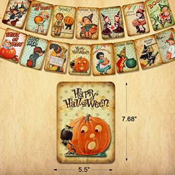 Vintage Trick or Treat Banner for Halloween Celebrations