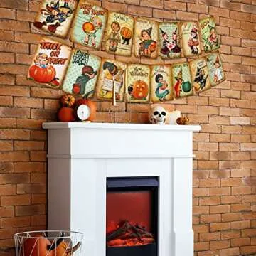 Vintage Trick or Treat Banner for Halloween Celebrations
