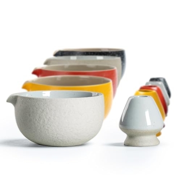 TEANAGOO Matcha Whisk Set,Matcha Set,Ceramic Matcha Bowl with Pour Spout,Matcha Kit for Ceremony,Mat...