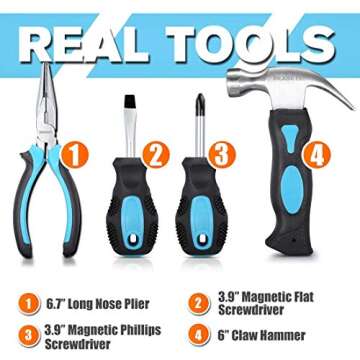 REXBETI Young Builder's Tool Set for Home DIY Fun