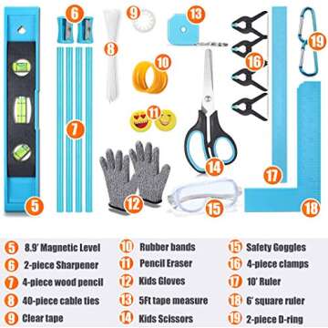 REXBETI Young Builder's Tool Set for Home DIY Fun