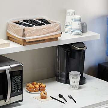 1,000 Plastic Disposable Cutlery Bulk Variety Pack Black Medium Weight Includes 334 forks, 333 knive...