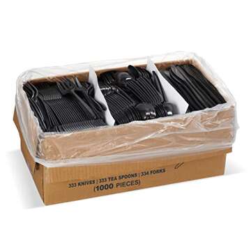 Buy 1000 Plastic Disposable Cutlery Set in Bulk Online