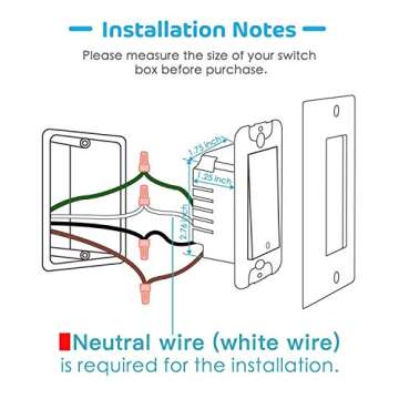 meross Smart Wi-Fi Wall Light Switch, Amazon Alexa and Google Assistant Supported, Remote Control, Timing Function, Fit for US/CA, No Hub Needed, White (2 Pack), 2