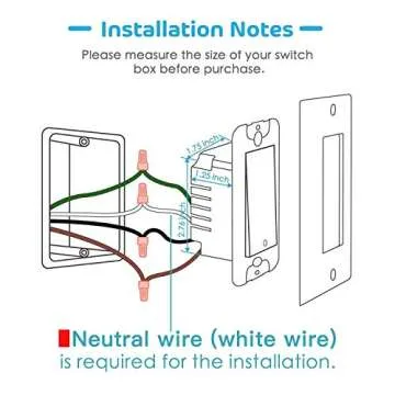 meross Smart Wi-Fi Wall Light Switch, Amazon Alexa and Google Assistant Supported, Remote Control, Timing Function, Fit for US/CA, No Hub Needed, White (2 Pack), 2