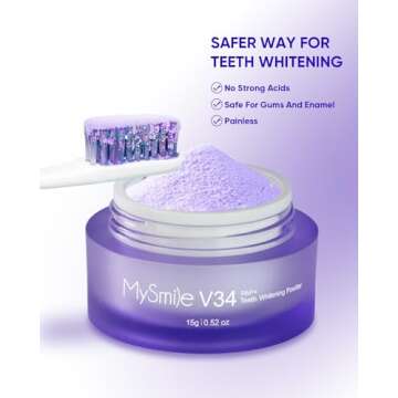 MySmile Pap Natural Mint Non-Sensitive Teeth Whitening Powder for Bright Smiles