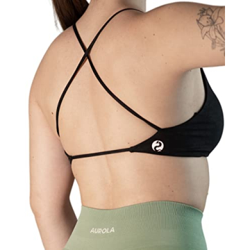 AUROLA Mars Workout Sports Bras Women Athletic Removable Padded Backless Strappy Criss Cross Light L...