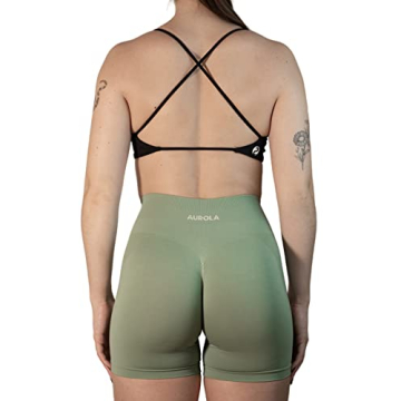AUROLA Mars Workout Sports Bras Women Athletic Removable Padded Backless Strappy Criss Cross Light Low Support Gym Fitness Yoga Crop Bra