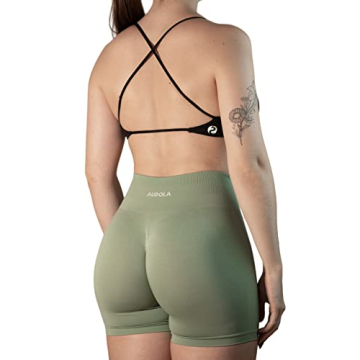 AUROLA Mars Workout Sports Bras Women Athletic Removable Padded Backless Strappy Criss Cross Light Low Support Gym Fitness Yoga Crop Bra