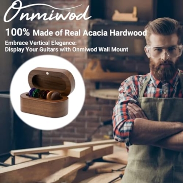 Guitar Pick Holder Set - Elegant Wood Picks Included