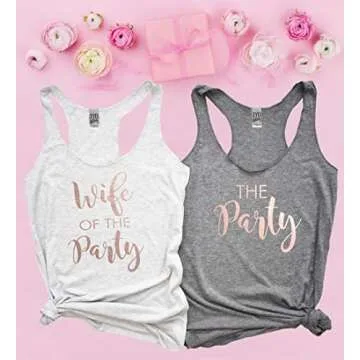 Rose Gold Wife of The Party Tank for Brides & Bridesmaids