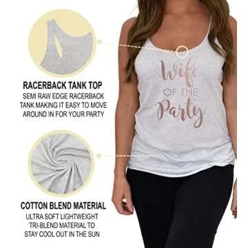 Rose Gold Wife of The Party Tank for Brides & Bridesmaids