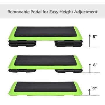 Goplus 43'' Adjustable Fitness Aerobic Step Stepper Platform 4" - 6" - 8" Non-Stick Surface W/Risers (Green)