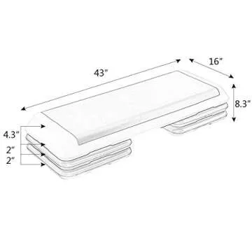 Goplus 43'' Adjustable Fitness Aerobic Step Stepper Platform 4" - 6" - 8" Non-Stick Surface W/Risers (Green)
