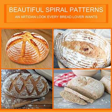 Tintonlife 11 Piece Banneton Proofing Bread Basket 9 inch Round 10x6x4 inch Oval Sourdough Baking Set | Lame Dough Bowl Scraper Bread Bag | Perfect Making Artisan Homemade Bread