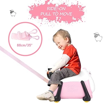 Shaun the Sheep Kids Ride-On Suitcase Pink for Fun Travel