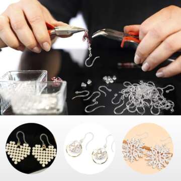 TOAOB 50pcs Clear Plastic Earring Hooks Non-Allergenic Ear Wires 14.5x17mm Earrings Components with Earring Backs Jewelry Findings for DIY Earrings Making