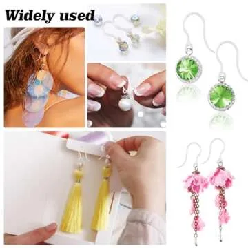 TOAOB 50pcs Clear Plastic Earring Hooks Non-Allergenic Ear Wires 14.5x17mm Earrings Components with Earring Backs Jewelry Findings for DIY Earrings Making