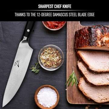 Zelite 8 Inch Damascus Chef Knife - Premium Japanese Steel