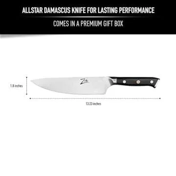 Zelite 8 Inch Damascus Chef Knife - Premium Japanese Steel
