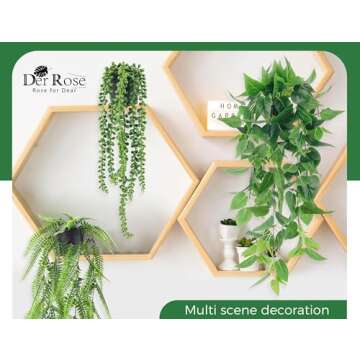 Der Rose 4Pcs Artificial Hanging Plants - Perfect Decor