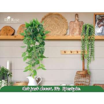 Der Rose 4Pcs Artificial Hanging Plants - Perfect Decor