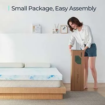 LINSY LIVING Cooling Gel Memory Foam Mattress Topper