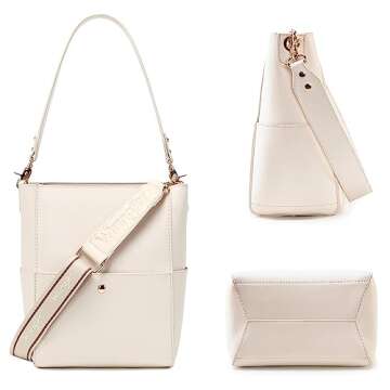 Wrangler Bucket Handbags for Women Crossbody Purse with Guitar Strap and Hobo Bag Organizer Insert Tote Oversized BeigeWG67-9182BG